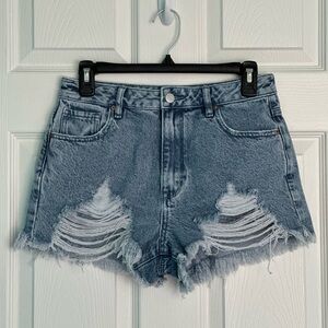 Pacsun Women’s High Rise Festival Distressed Denim Short size 27